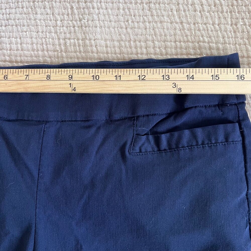 Briggs Pants Womens 12P Navy Blue‎ Stretch Pull On Capri Rayon Comfort Pocket - Picture 10 of 16